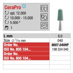 Punta per Lucidatura Ceramica CeraPro - Cono Rotondo 040 (1)