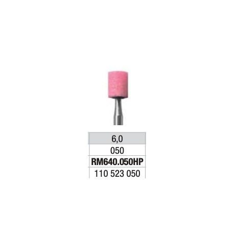 Abrasivo di Corindone Rosa per Ceramica Punta a Cilindro L6.0mm - 050 (12pz)