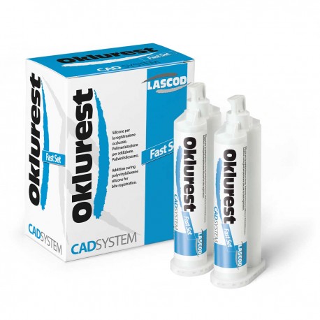 Lascod OKLUREST silicone-A per registrazione occlusale (2x50 ml)